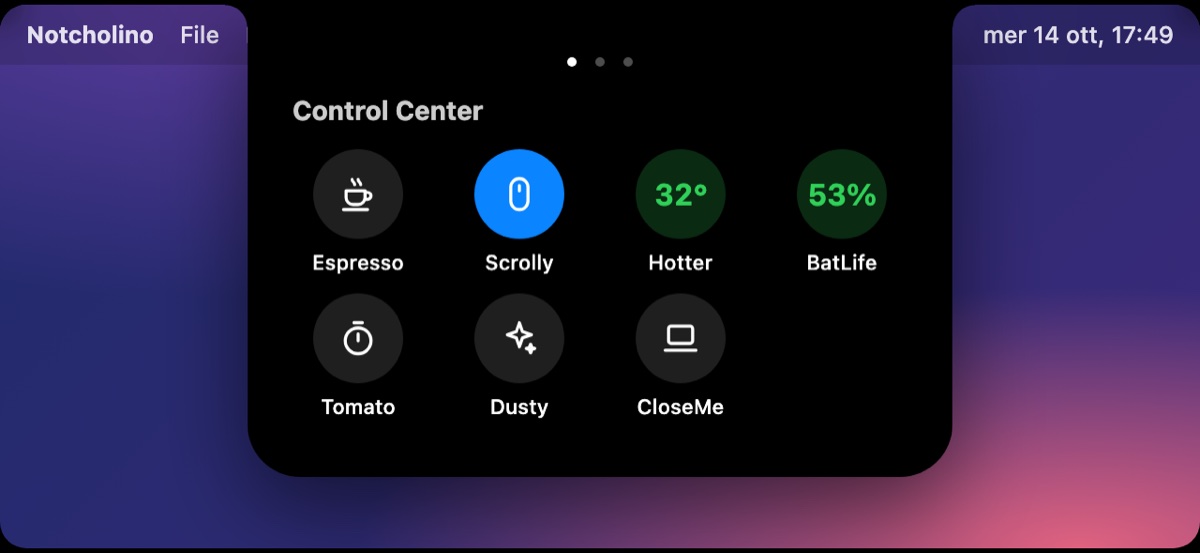 Notcholino Control Center preview
